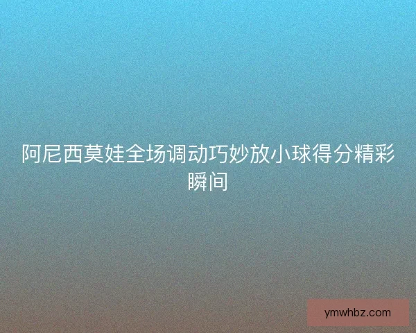阿尼西莫娃全场调动巧妙放小球得分精彩瞬间 阿尼西莫娃全场调动巧妙放小球得分精彩瞬间
