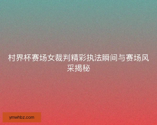 村界杯赛场女裁判精彩执法瞬间与赛场风采揭秘